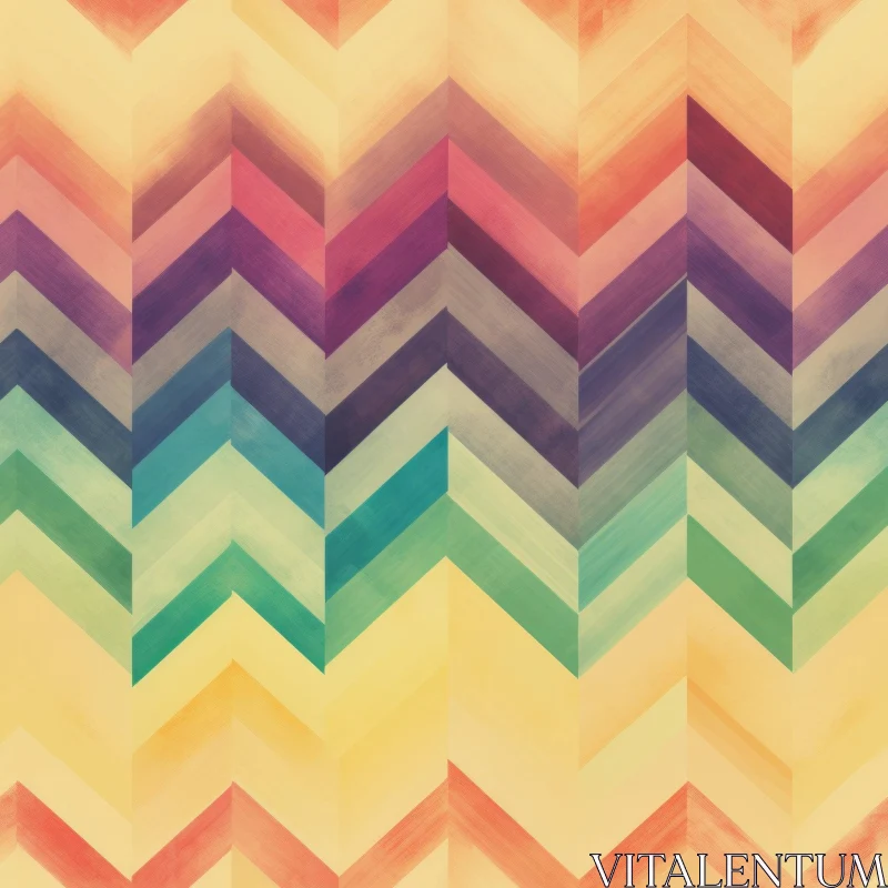 Vintage Watercolor Chevron Pattern AI Image