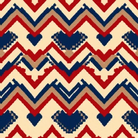Chevron Pattern with Pixelated Hearts