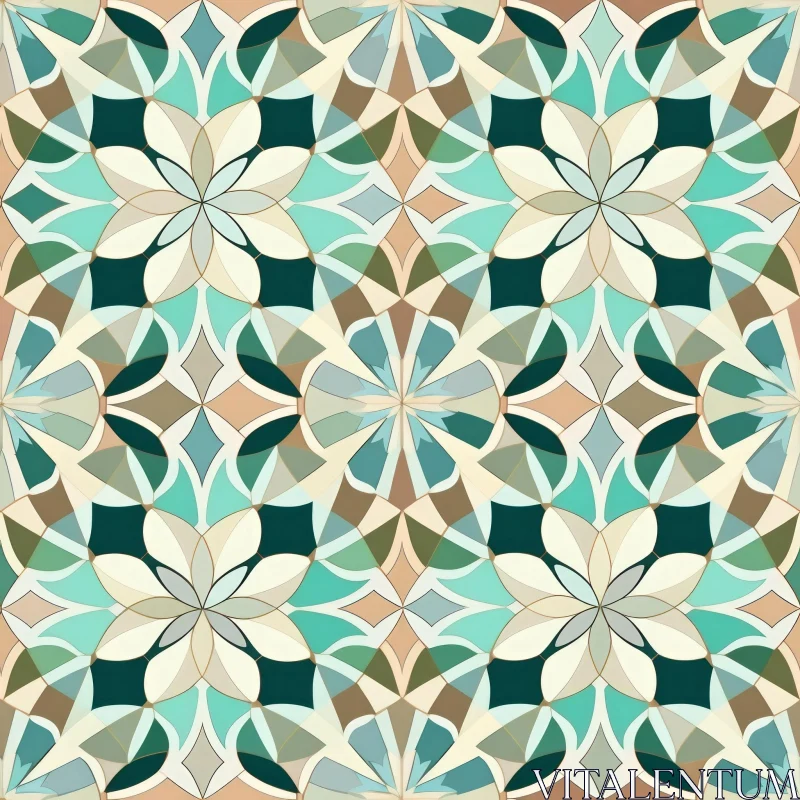 Kaleidoscopic Floral Geometric Pattern AI Image