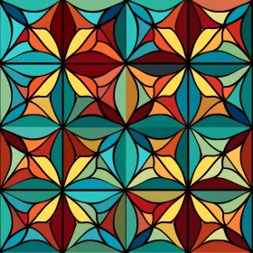 Luxurious Stained Glass Geometric Pattern