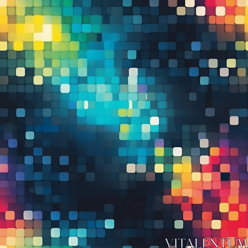 Pixelated Gradient Mosaic - Colorful Geometric Art AI Image