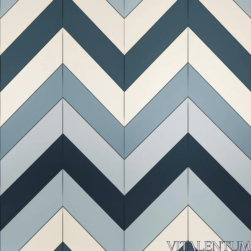 Blue and White Herringbone Tile Pattern AI Image