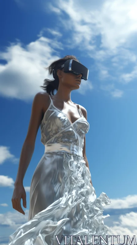Serene Virtual Reality Experience in Field AI Image