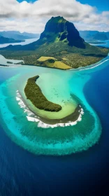 Aerial View of Tropical Island with Turquoise Water | Australian Landscape