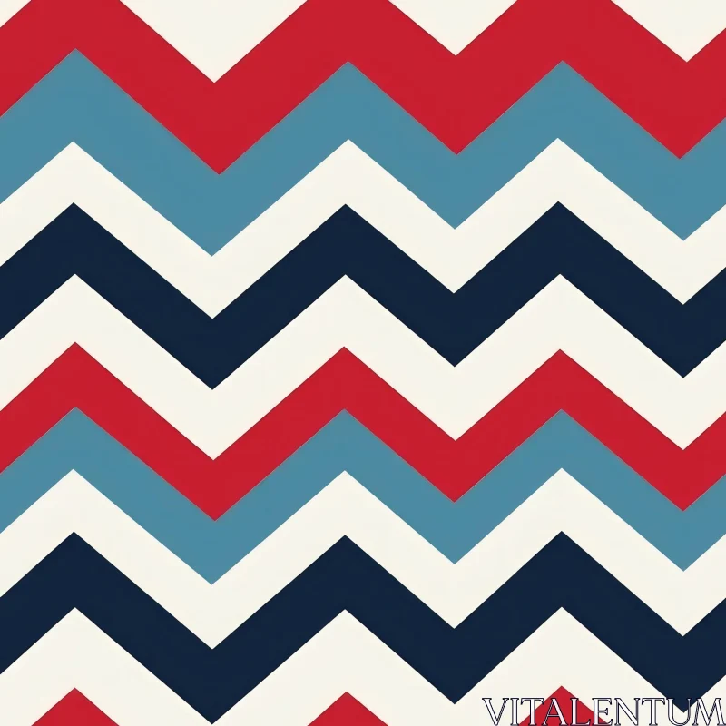 Red, White, Blue Chevrons Seamless Pattern - Background Design AI Image
