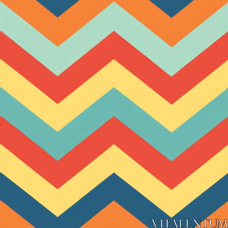 Retro 70s Chevrons Pattern - Vibrant Colors for Home Decor AI Image