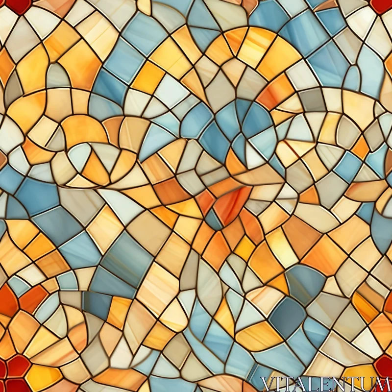 Stained Glass Mosaic Seamless Texture for Design Projects AI Image