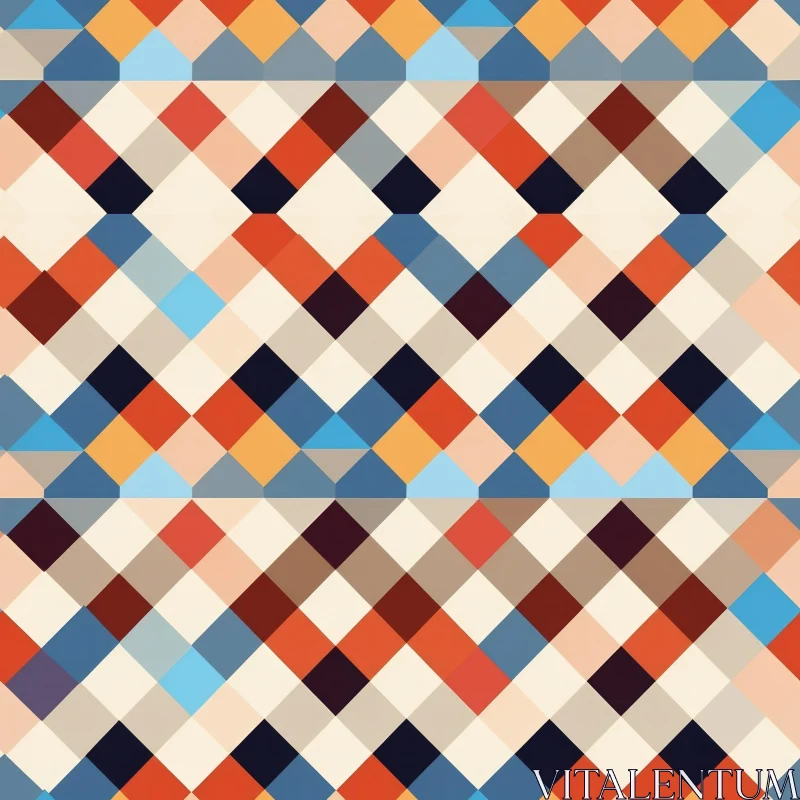 Symmetrical Geometric Pattern in Red, Orange, Yellow, and Blue AI Image