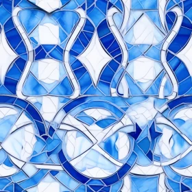 Blue & White Geometric Mosaic Tile Pattern