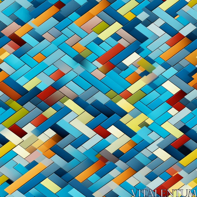 Colorful Herringbone Brick Pattern for Backgrounds and Fabric Prints AI Image