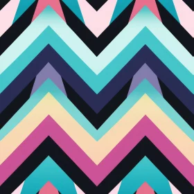 Colorful Zigzag Vector Pattern on Black Background