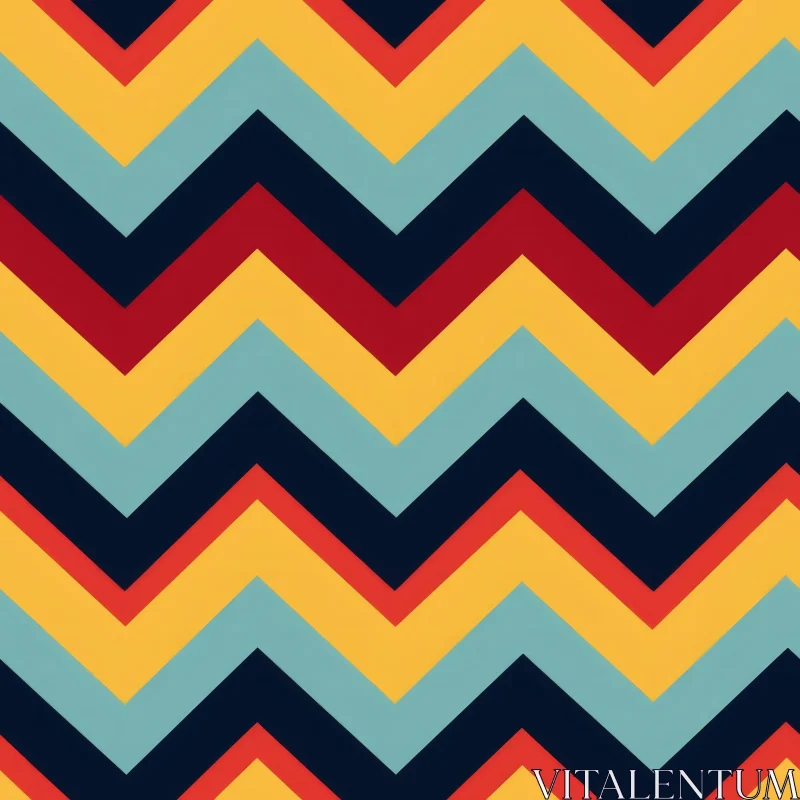 Retro 70s Zigzag Pattern | Colorful Seamless Design AI Image
