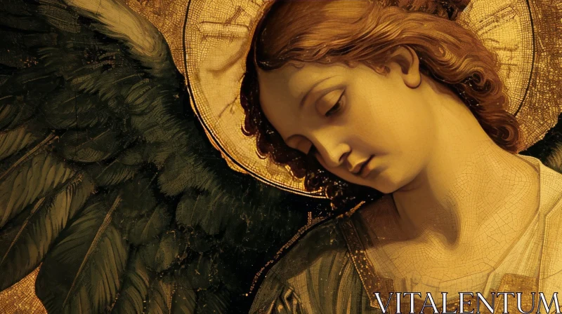 Serene Angel Painting - Beauty and Tranquility AI Image