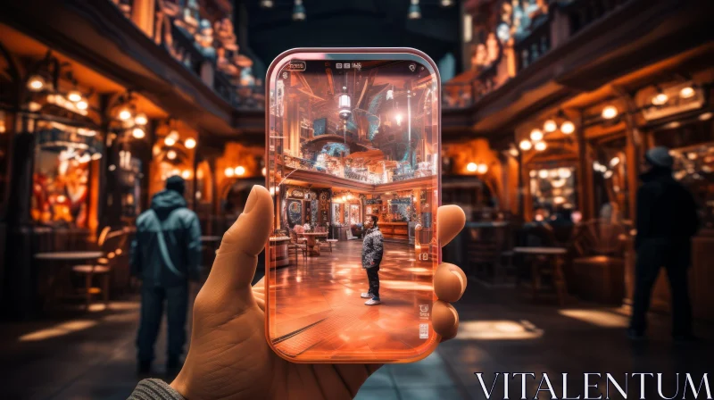 Transparent Smartphone 3D Room Image AI Image
