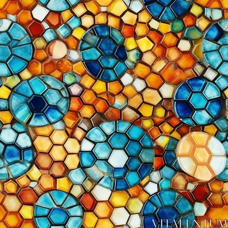 Colorful Mosaic Tiles Arrangement AI Image