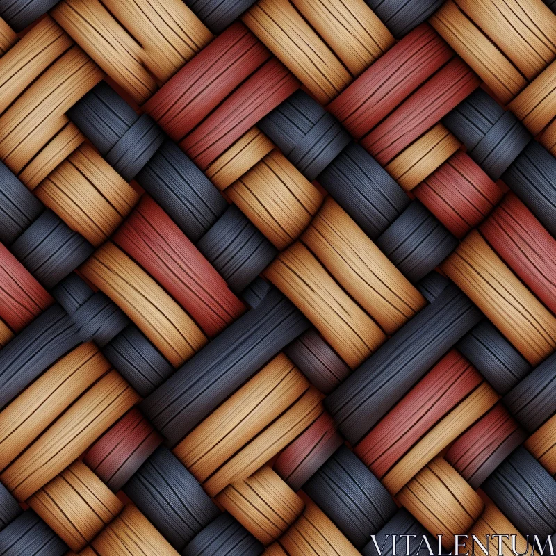 Realistic Wood Basket Weave Pattern AI Image