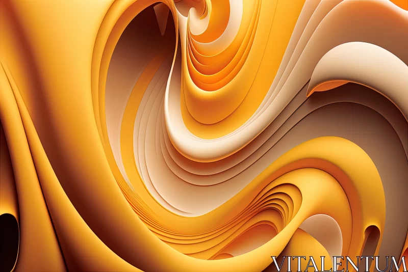 Abstract Swirl Wallpaper | Yellow and Brown | Cinema4D Rendered AI Image
