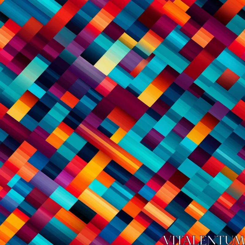 Colorful Geometric Rectangles Pattern for Design AI Image