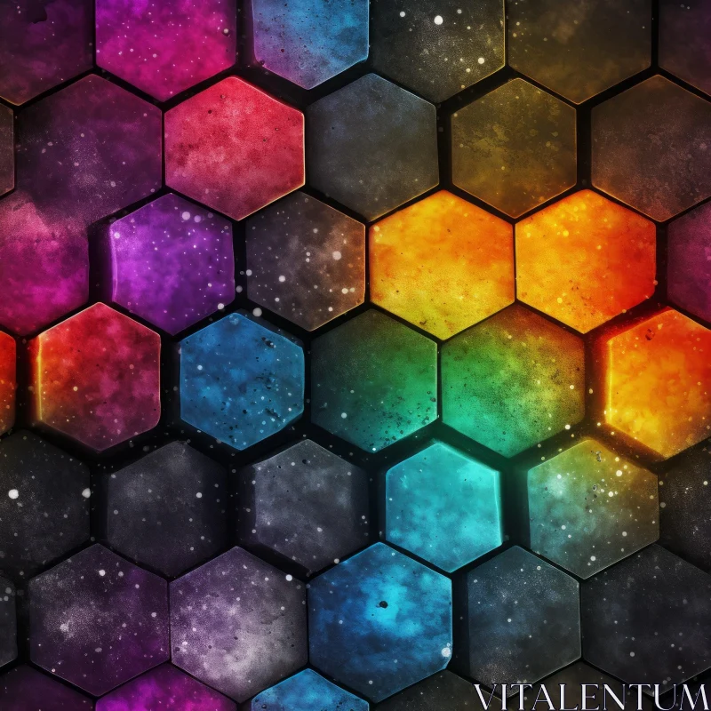Colorful Hexagon Seamless Pattern | Beauty and Complexity AI Image