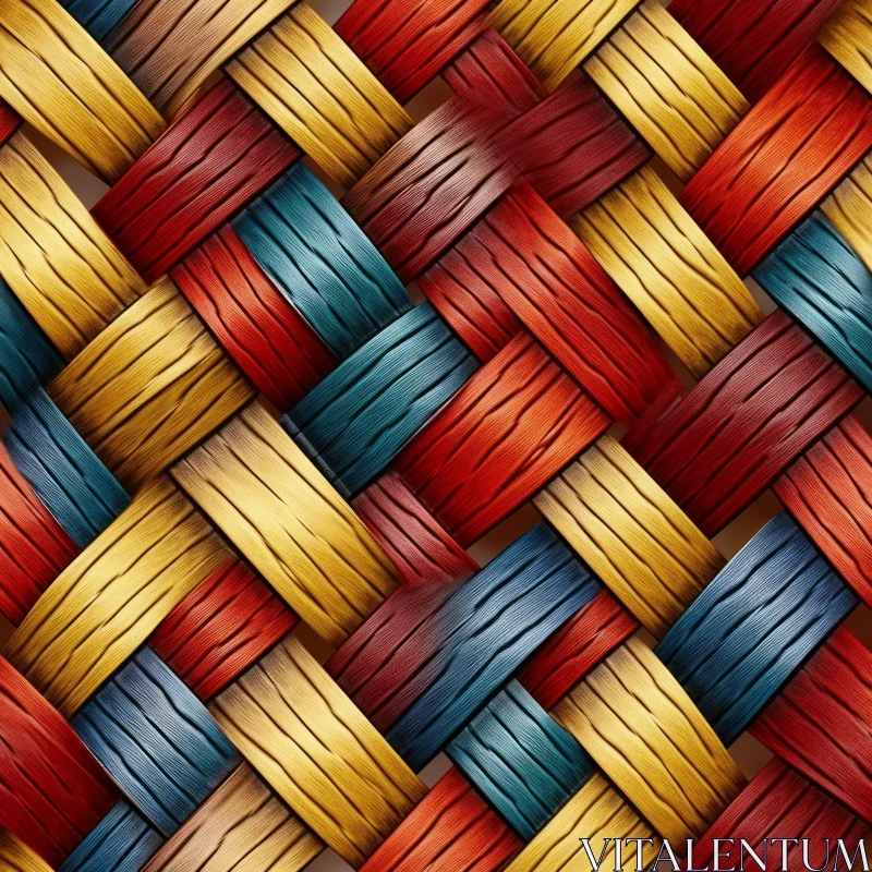 Colorful Wicker Basket Seamless Pattern for Backgrounds AI Image