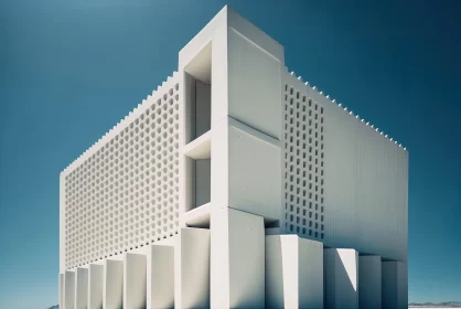Modern White Building in the Desert | Textured Shading | Architecture/Design