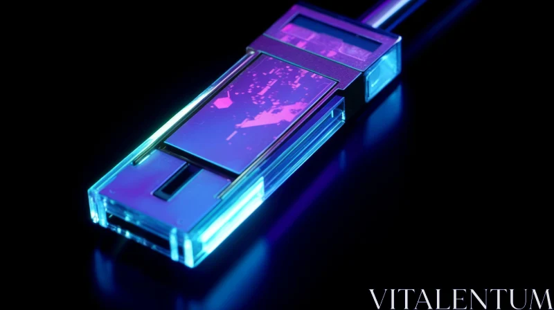 Futuristic 3D USB Flash Drive Rendering AI Image
