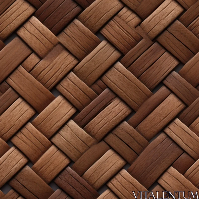 Brown Wicker Basket Texture - Rustic Wood Weave Design AI Image