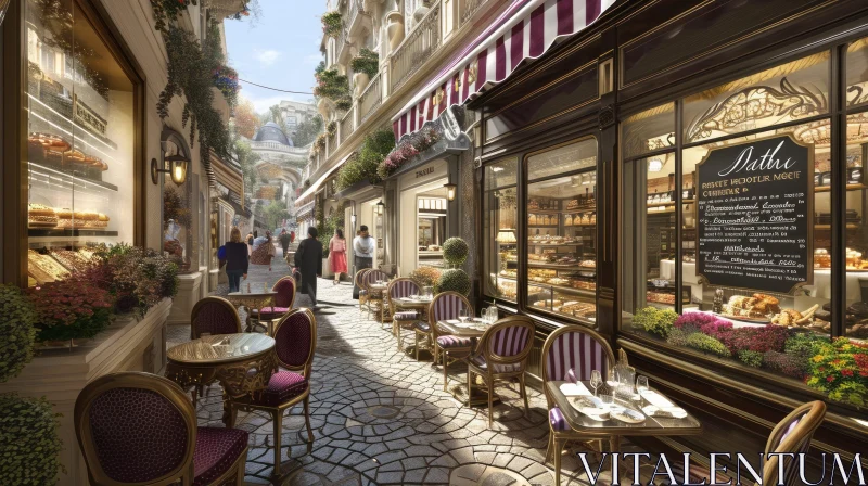 Charming European City Streetscape: A Captivating Image AI Image