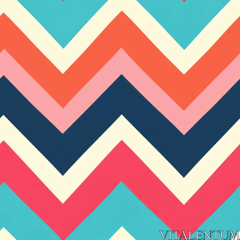 Colorful Chevron Vector Pattern for Fabric and Wallpaper AI Image