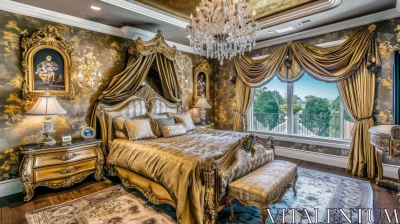 AI ART Exquisite Luxury: Opulent Bedroom Design