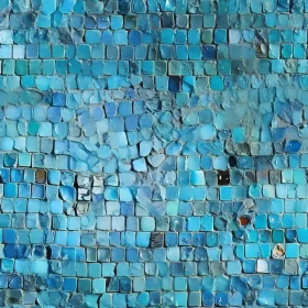 Blue Mosaic Wall Close-Up