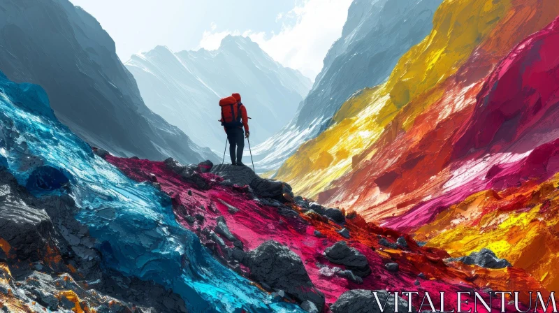 AI ART Breathtaking Mountain Valley Landscape: A Captivating Natural Beauty