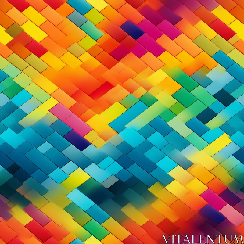 AI ART Bright Multicolored Tiles Seamless Pattern