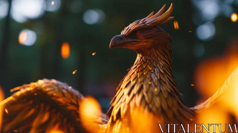 AI ART Majestic Phoenix Rising From the Ashes - 3D Artwork