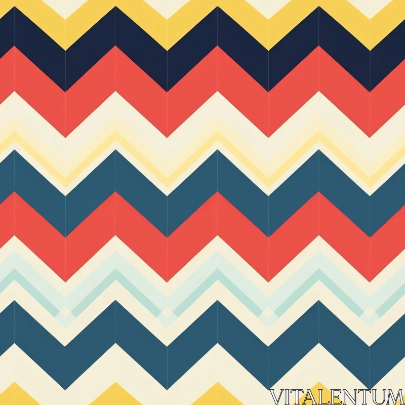 Retro Geometric Chevron Stripes Pattern AI Image