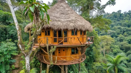 Serene Treehouse in a Lush Forest - A Natural Haven