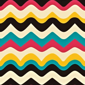 Colorful Waves Seamless Pattern - Retro Design