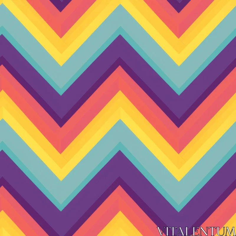 Colorful Zigzag Seamless Pattern for Fabric and Wallpaper AI Image