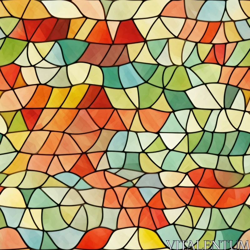 AI ART Stained Glass Mosaic Seamless Pattern Background