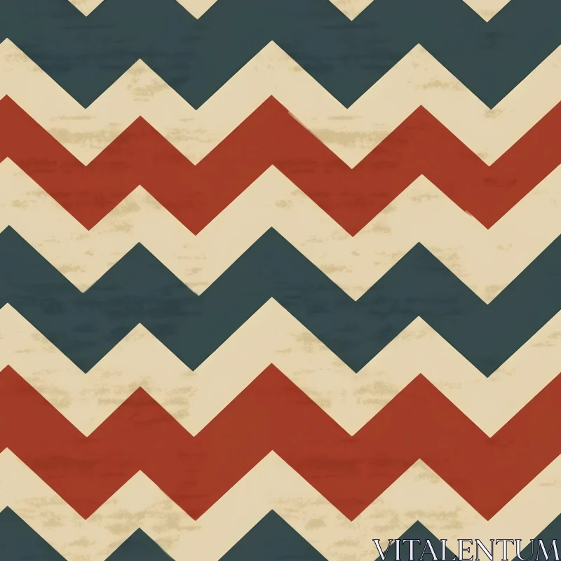 Vintage Red, White, and Blue Chevron Pattern AI Image