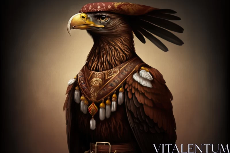 Captivating Eagle Artwork with Feathers and Headdress | Concept Art AI Image
