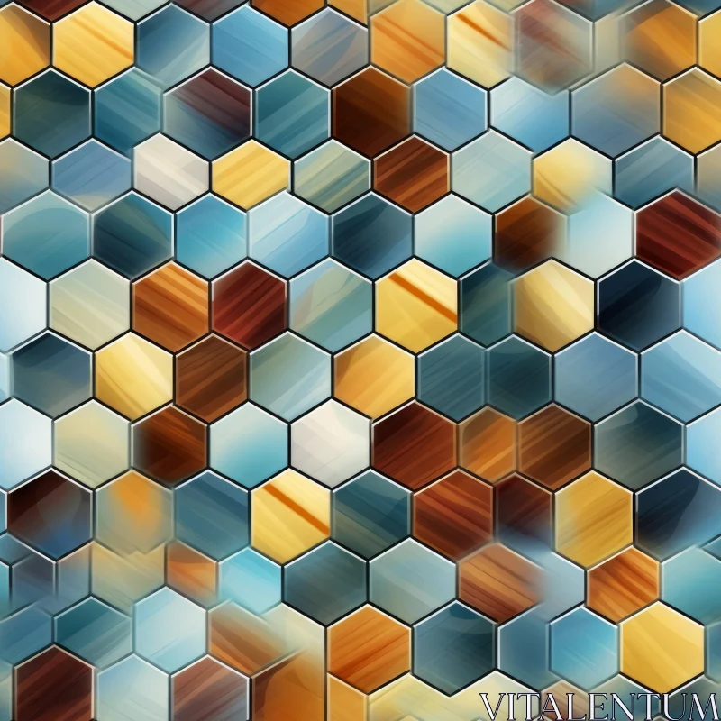 AI ART Hexagon Wooden Pattern - Modern Design