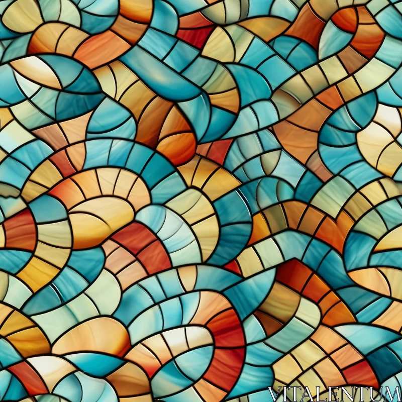 AI ART Colorful Stained Glass Mosaic Pattern