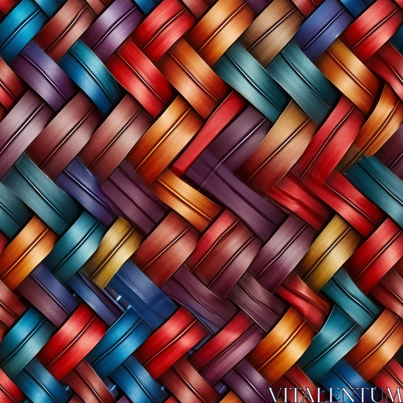 AI ART Colorful Woven Leather Straps Geometric Pattern