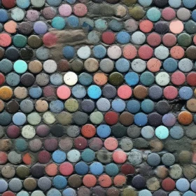 Colorful Mosaic Floor - Tile Pattern with Reflection