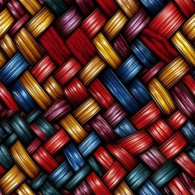Colorful Wicker Basket Seamless Pattern