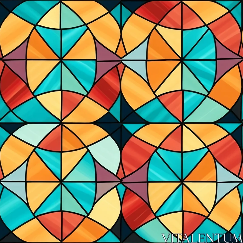 Stained Glass Seamless Pattern for Art and Mosaics AI Image