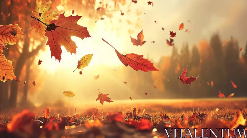 Captivating Fall Landscape with Colorful Leaves | Serene Nature Scene AI Image