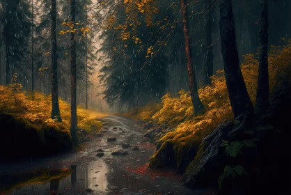 Eerily Realistic Painting of a Stream in a Forest | Rich Color Palettes