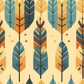 Feather Pattern in Blue, Green, Yellow